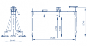 Gantry crane with lifting capacity of 480 t